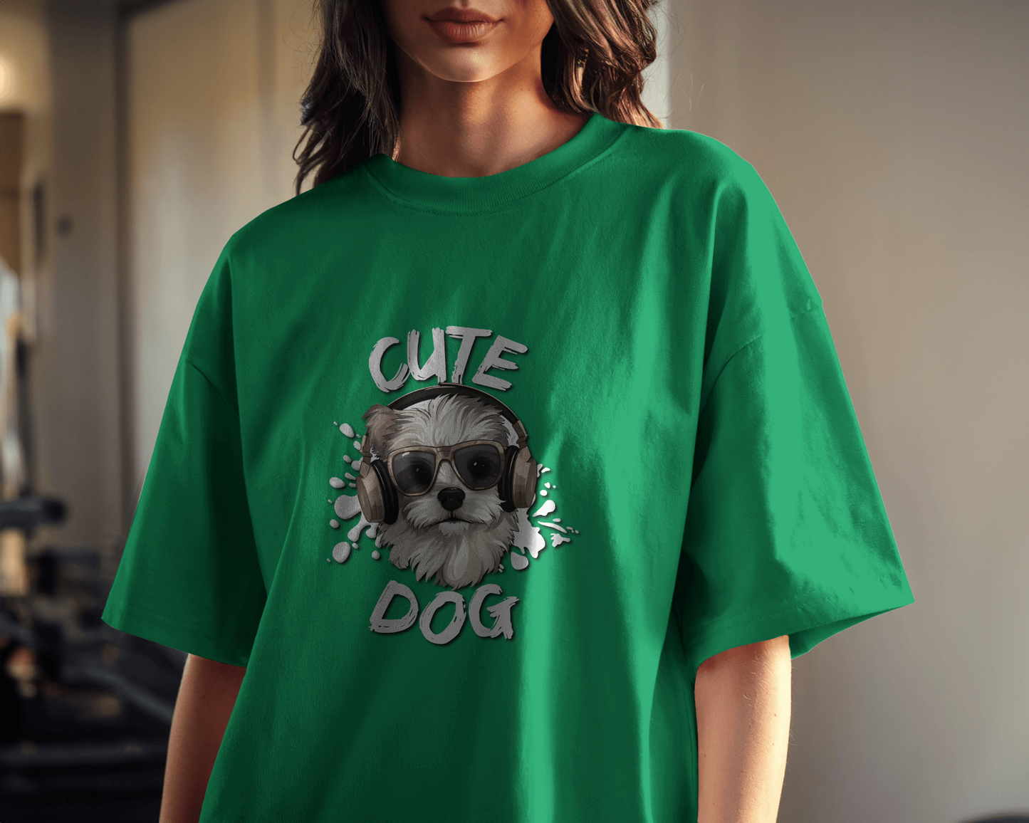 Cool & Confident in Oversized Comfort – Cute Dog Tee