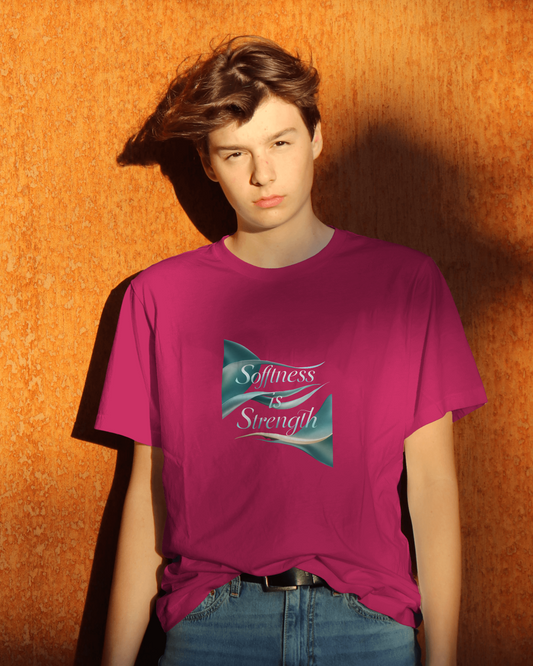 Earth & Thread | Softness Is Strength 100% Cotton Regular Fit T-Shirt - Premium 180 GSM Empowering Tee