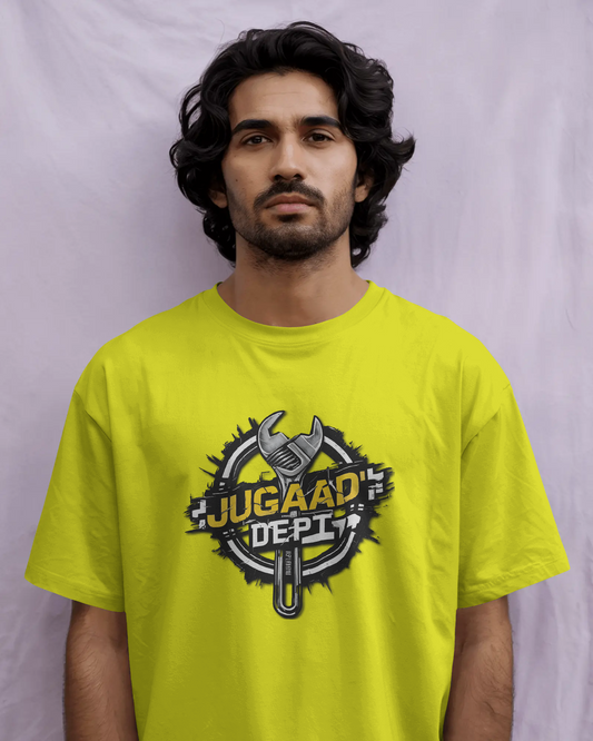 Earth & Thread | JUGAAD DEPT 100% Cotton Regular Fit T-Shirt - Premium 180 GSM Innovative Mechanic Graphic