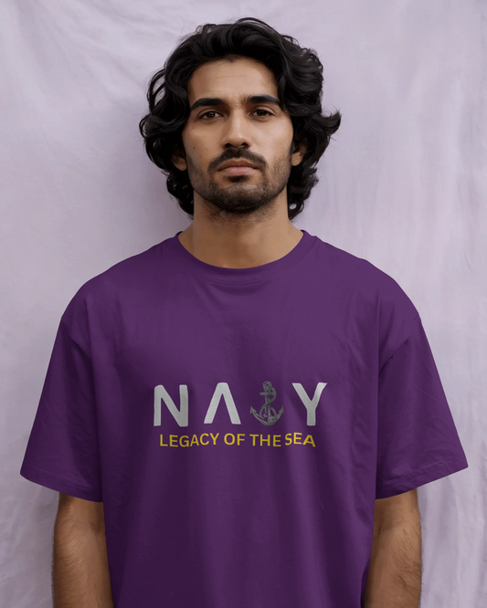 Earth & Thread | Navy Legacy of the Sea 100% Cotton Regular Fit T-Shirt - Premium 180 GSM Maritime Heritage Tee