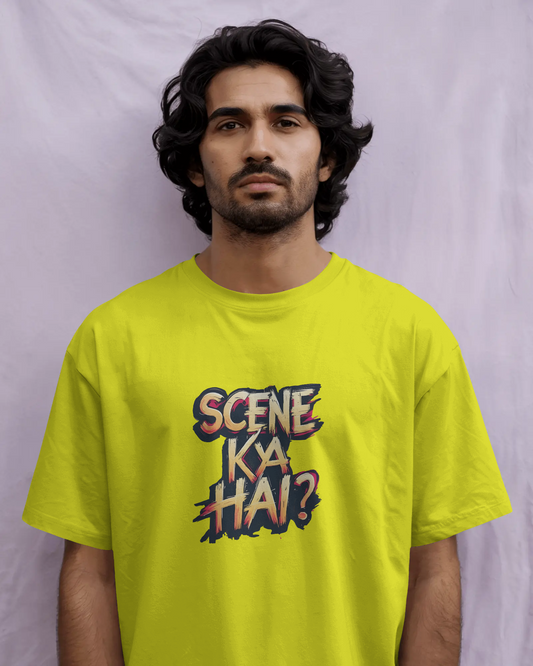 Earth & Thread | SCENE KYA HAI? 100% Cotton Regular Fit T-Shirt - Premium 180 GSM Cultural Tee