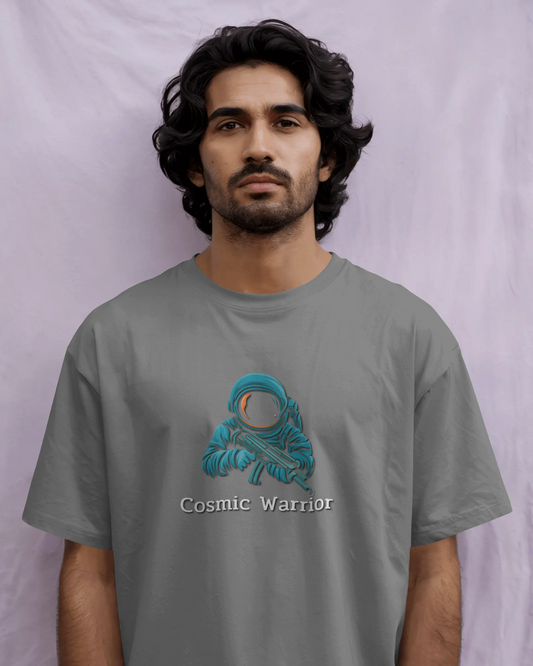 Earth & Thread | Cosmic Warrior 100% Cotton Regular Fit T-Shirt - Premium 180 GSM Space Adventure Graphic Tee