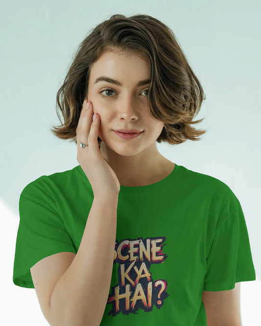 Earth & Thread | SCENE KYA HAI? 100% Cotton Regular Fit T-Shirt - Premium 180 GSM Cultural Tee