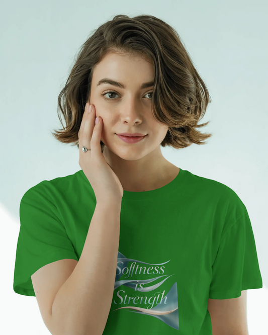 Earth & Thread | Softness Is Strength 100% Cotton Regular Fit T-Shirt - Premium 180 GSM Empowering Tee