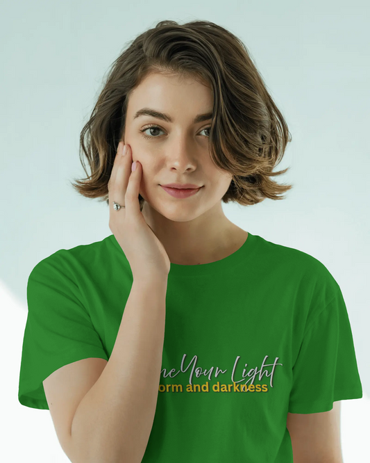 Earth & Thread | Shine Your Light 100% Cotton Regular Fit T-Shirt - Premium 180 GSM Inspirational Graphic Tee