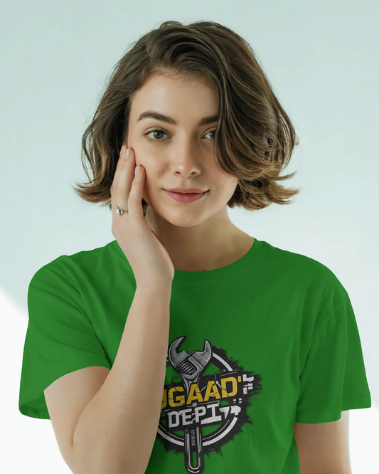 Earth & Thread | JUGAAD DEPT 100% Cotton Regular Fit T-Shirt - Premium 180 GSM Innovative Mechanic Graphic